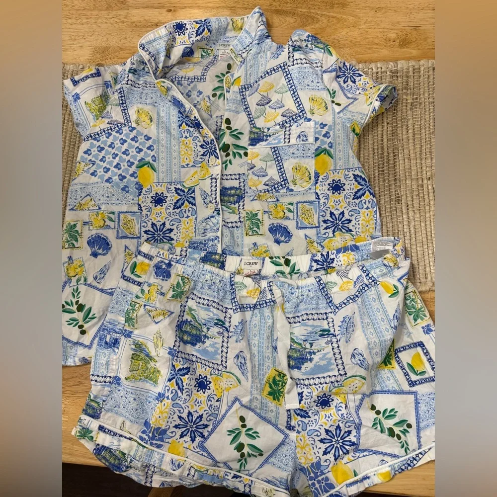 J.Crew Factory Women’s lemon print Short Pajama Set Size: large - Picture 6 of 6